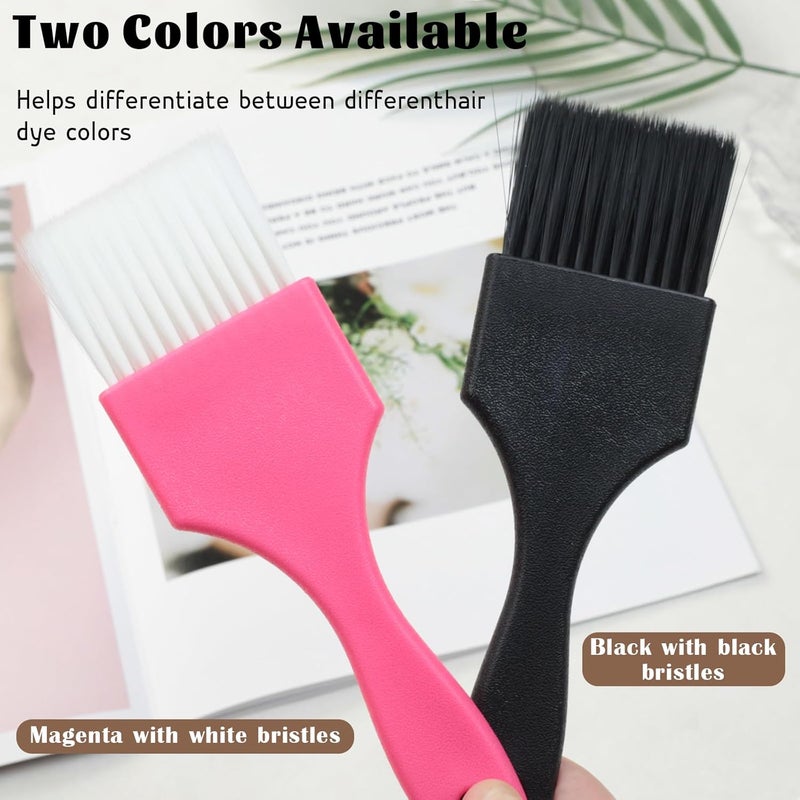 Zoolinn Hair Dye Brush Set – 2 PCS, Balayage & Tint Application Brushes, Ergonomic Handles for Easy Hair Dyeing and Blending, Black & Pink Brushes - Image 4
